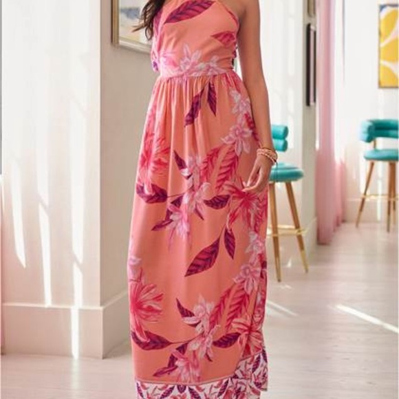 Coral maxi dress size 10 - Picture 2 of 3